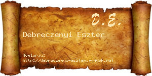 Debreczenyi Eszter névjegykártya